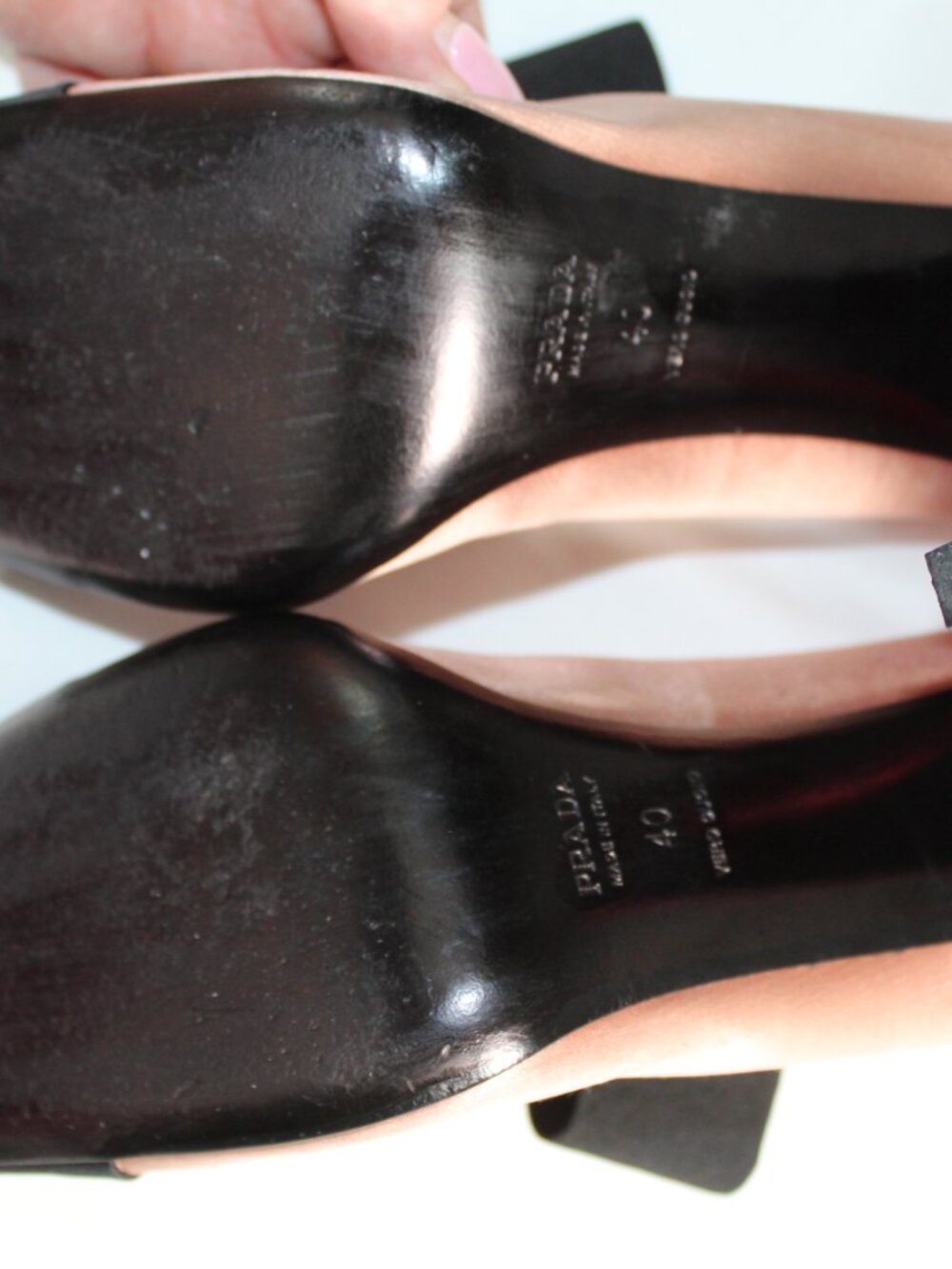 PRADA Satin Colorblocked Mary Jane Heels Pumps Stretch Band 40 - Picture 8 of 10